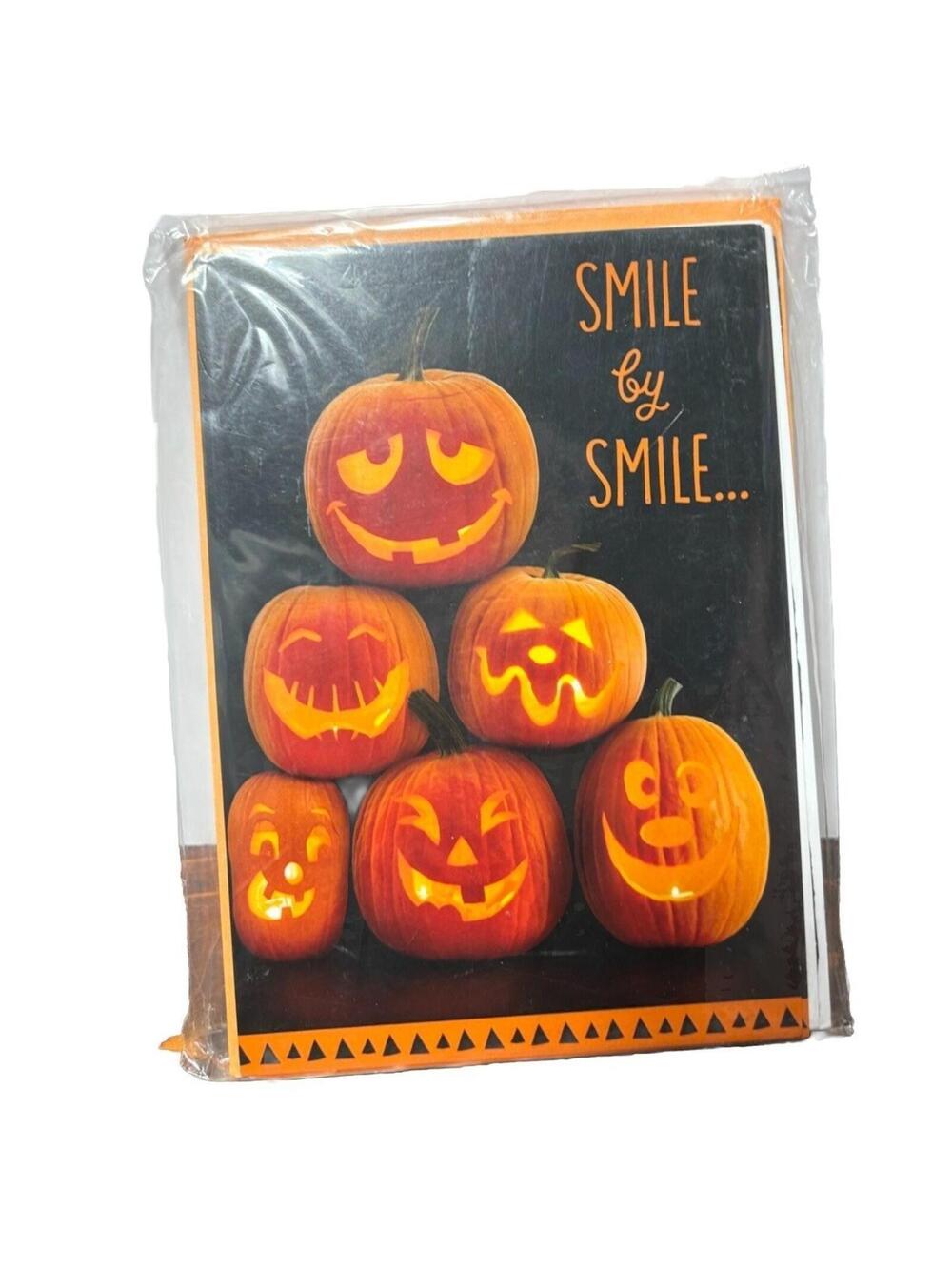 Hallmark Halloween Variety Greeting Cards Festive Pumpkins,Witch Hats & Cats 8pc